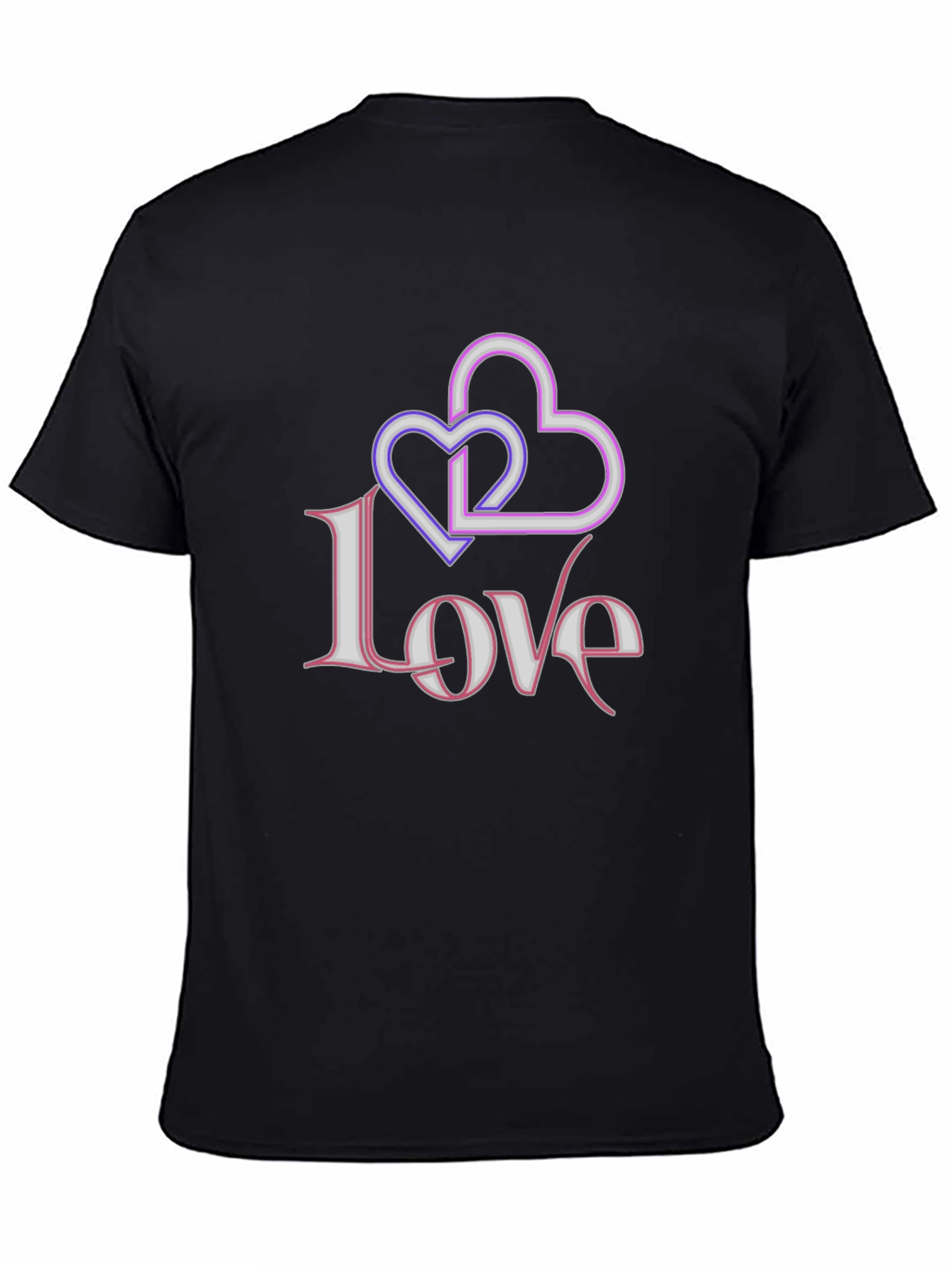 Love Hearts Graphic Black T-Shirt