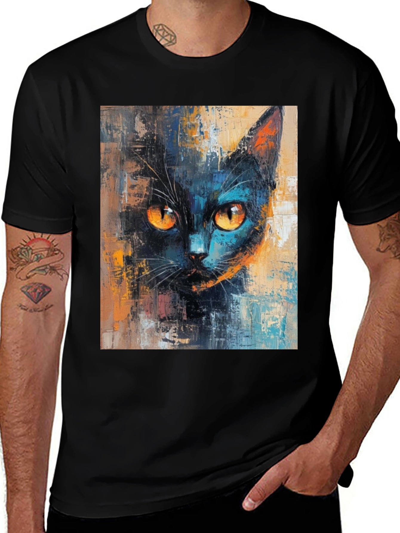 Black Cat Art T-Shirt