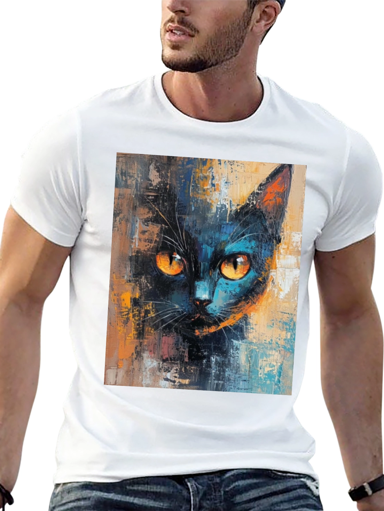 Black Cat Art T-Shirt