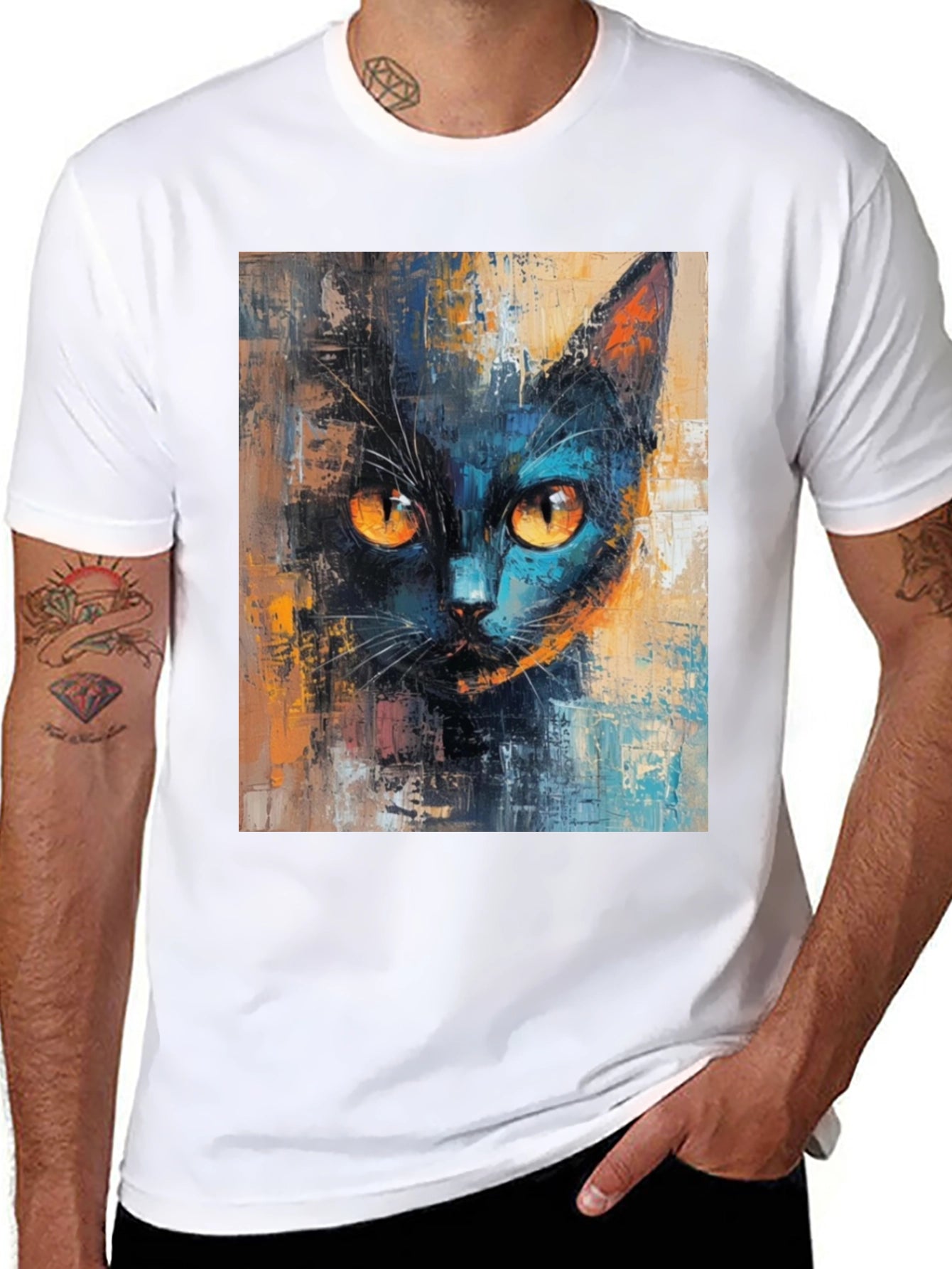 Black Cat Art T-Shirt