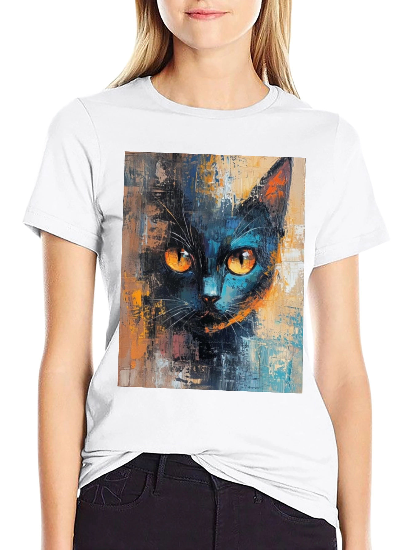 Black Cat Art T-Shirt