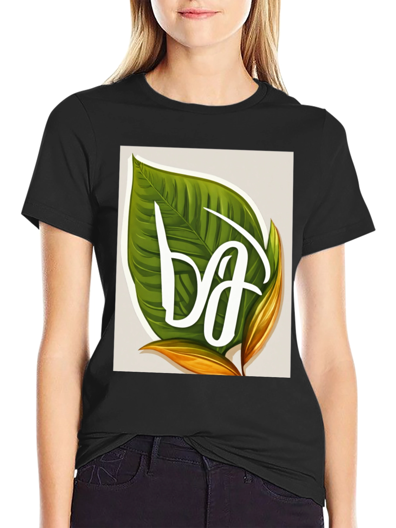 Leaf Letter T-Shirt - Tropical Style