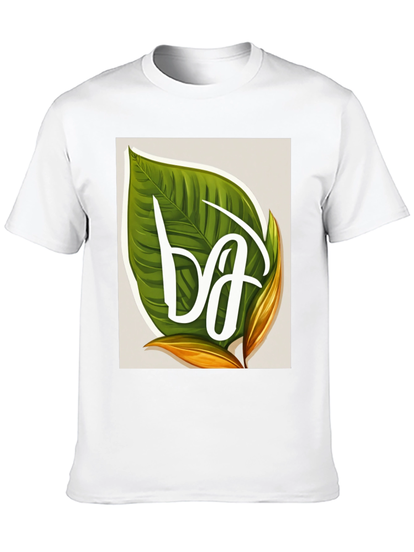 Leaf Letter T-Shirt - Tropical Style