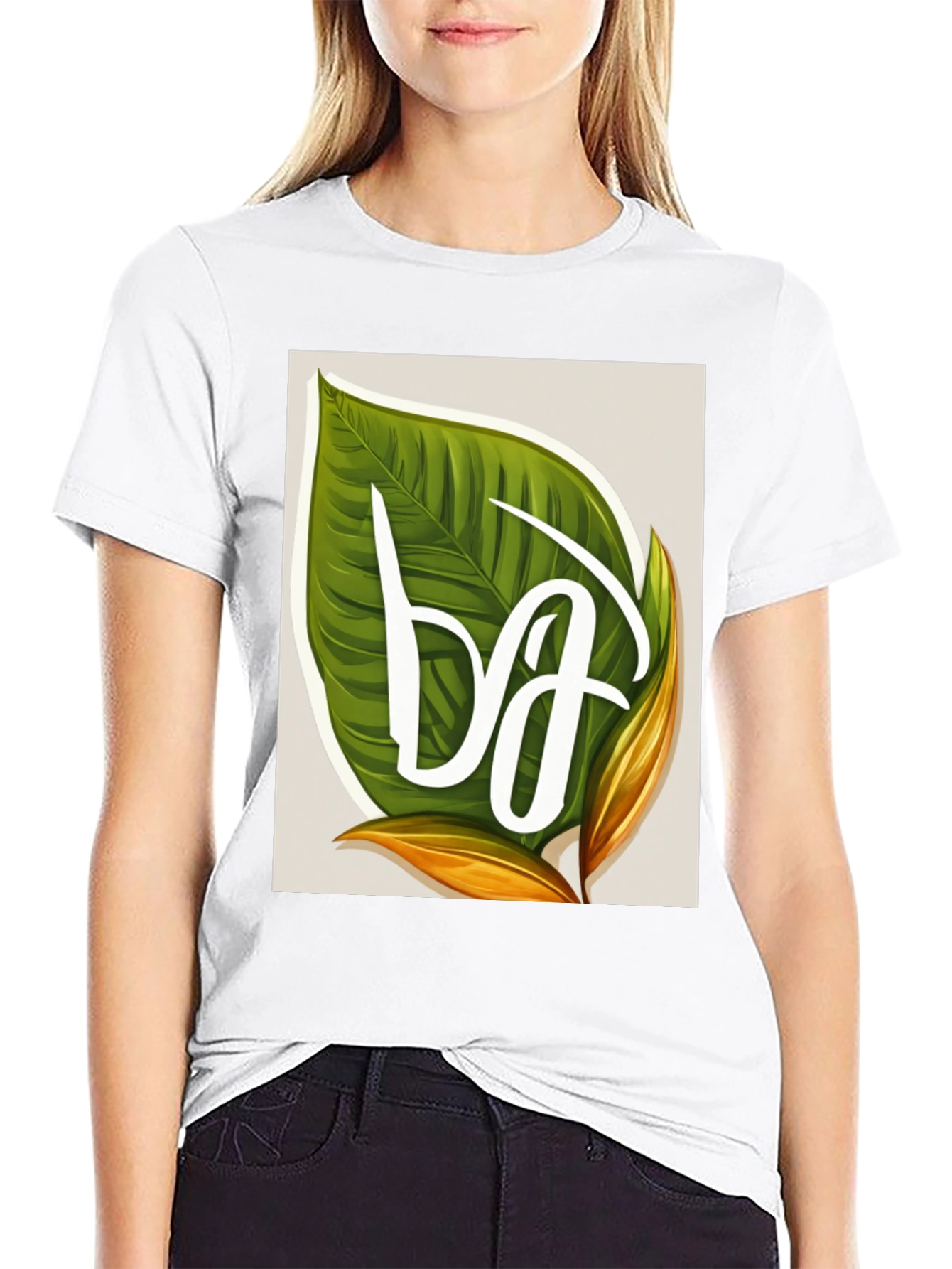 Leaf Letter T-Shirt - Tropical Style