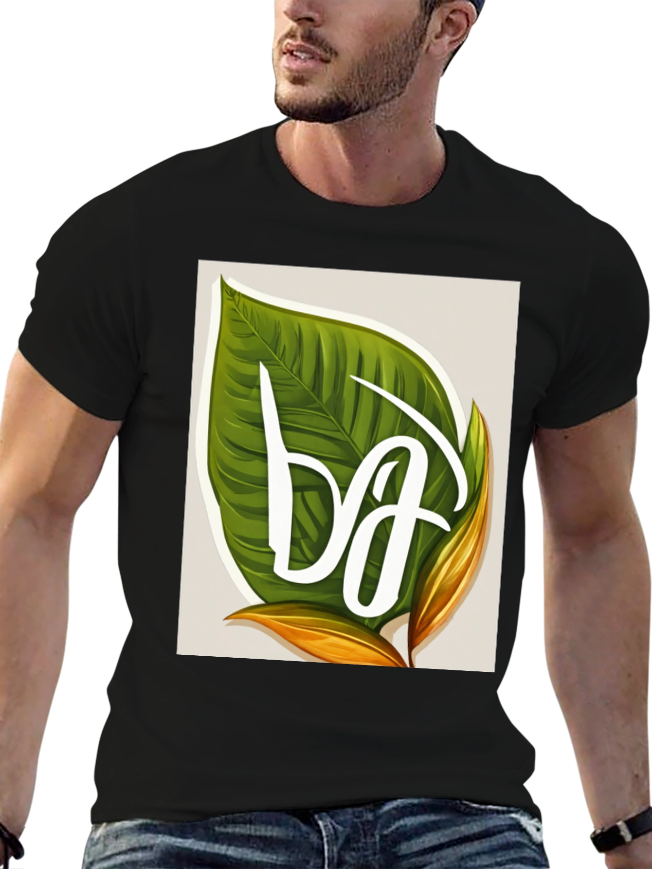 Leaf Letter T-Shirt - Tropical Style