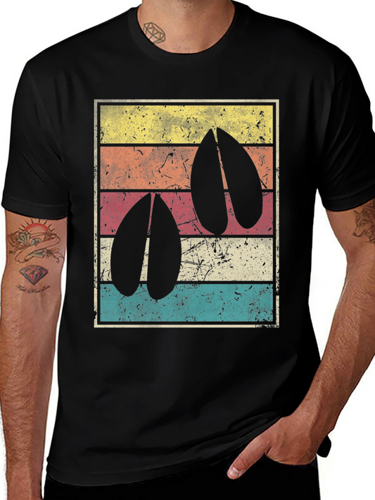 Retro Deer Hoof Print T-Shirt