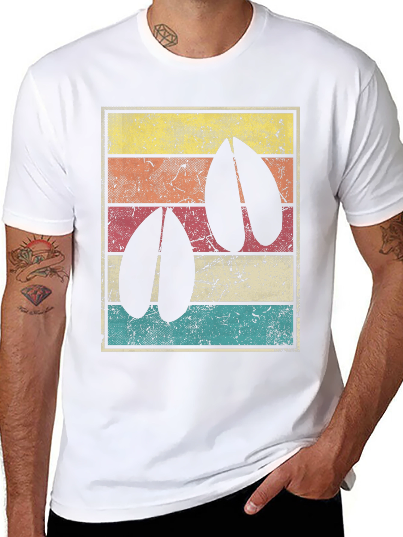 Retro Deer Hoof Print T-Shirt