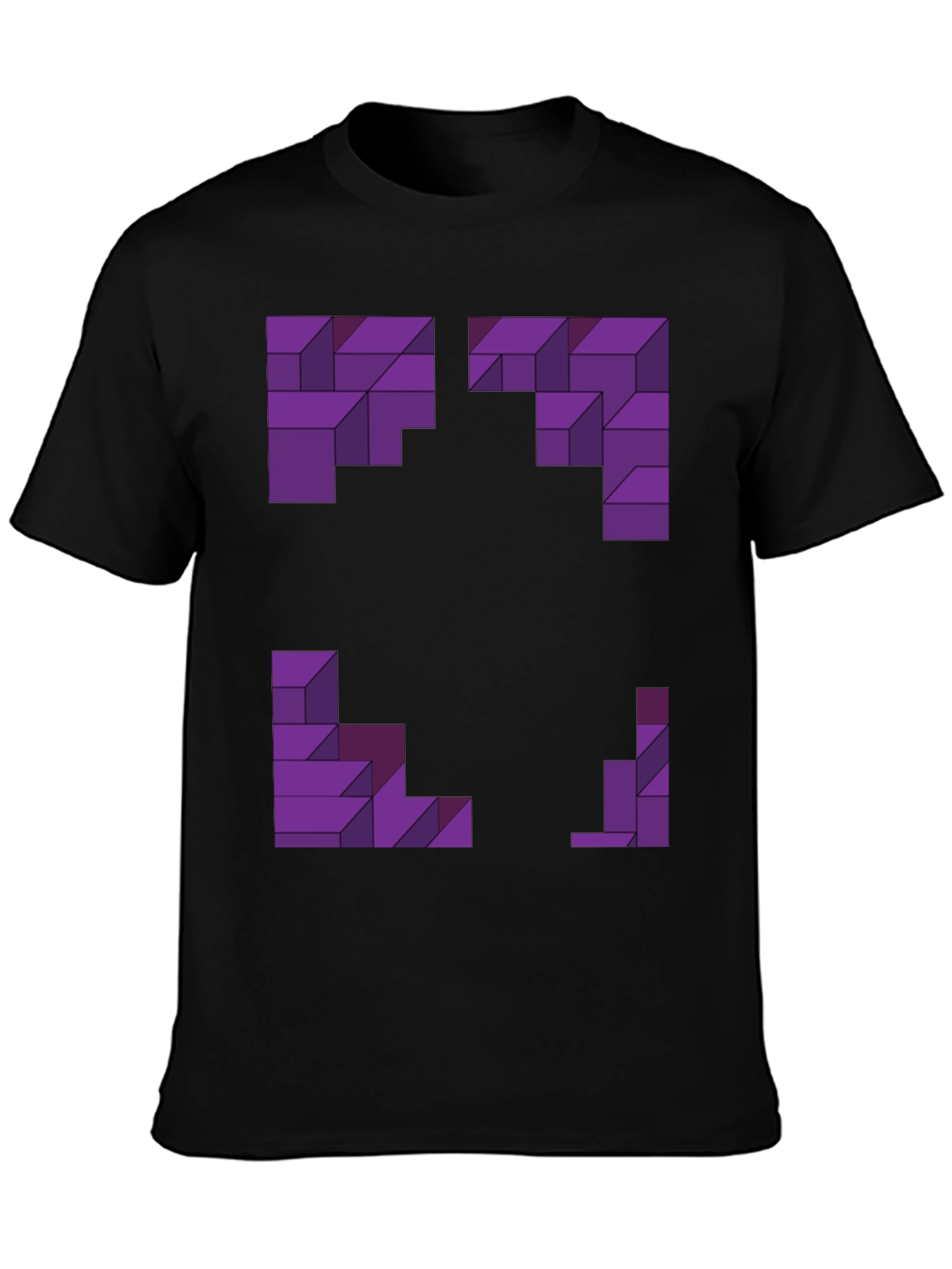 Abstract Purple Block Graphic Tee