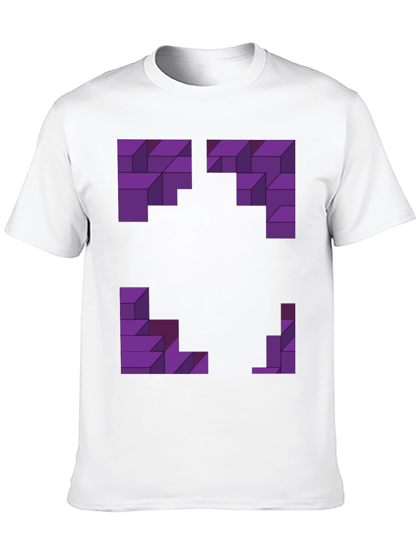 Abstract Purple Block Graphic Tee