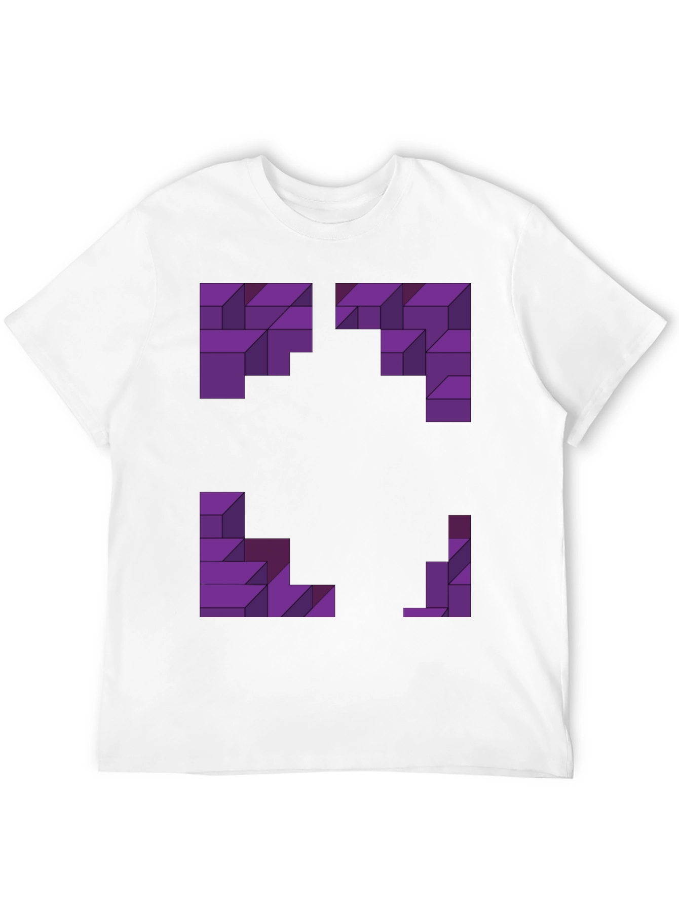 Abstract Purple Block Graphic Tee