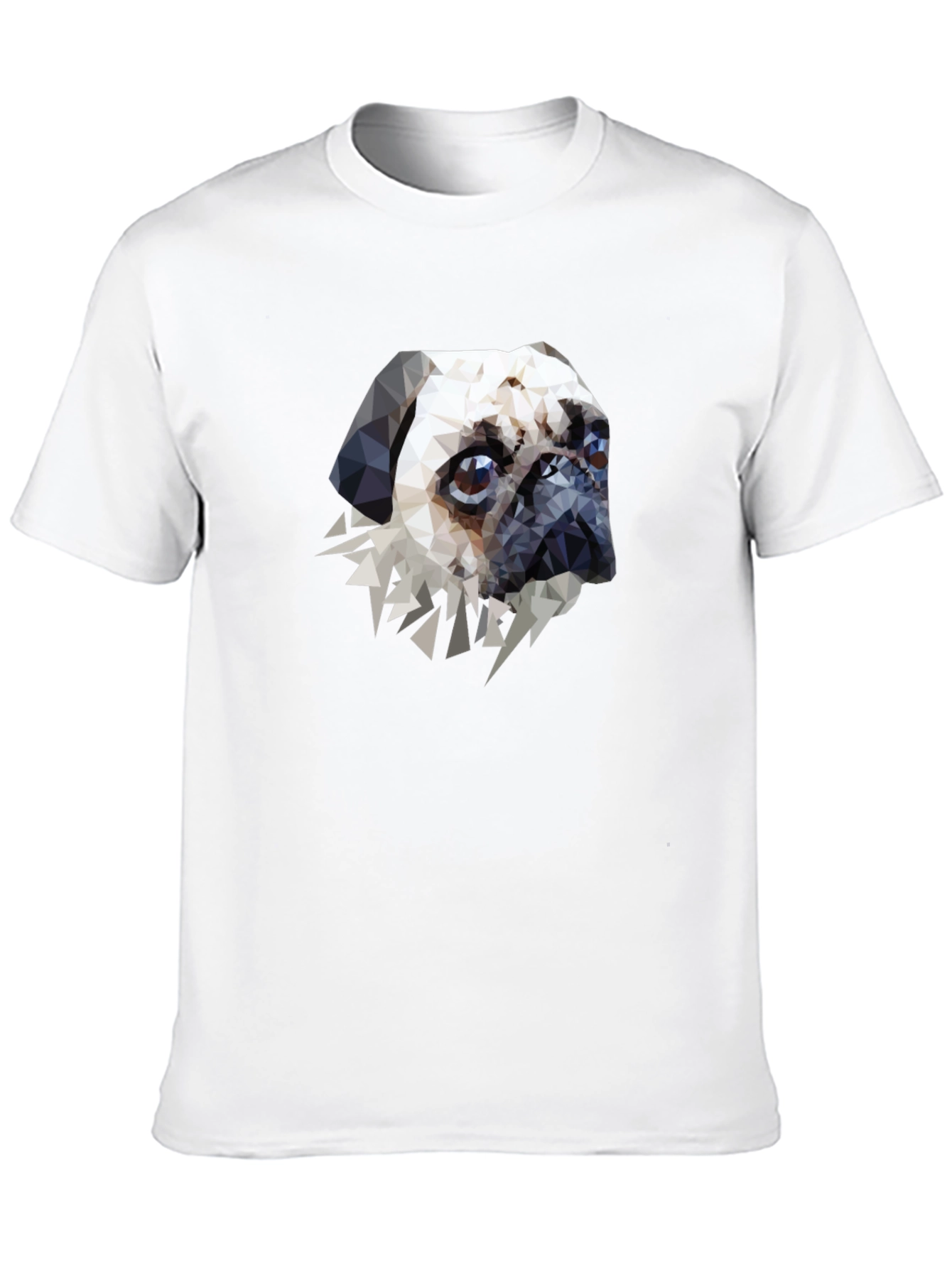 Geometric Pug Graphic Tee - Stylish Pet Lovers T-Shirt