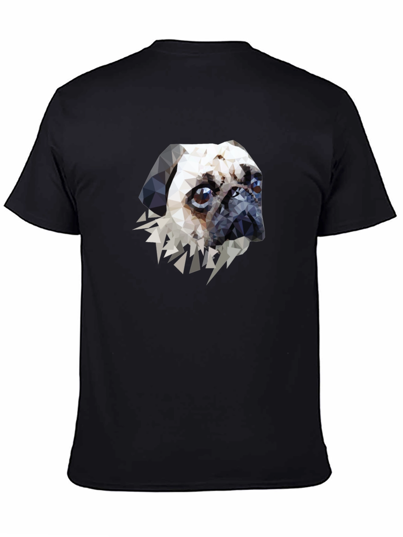 Geometric Pug Graphic Tee - Stylish Pet Lovers T-Shirt