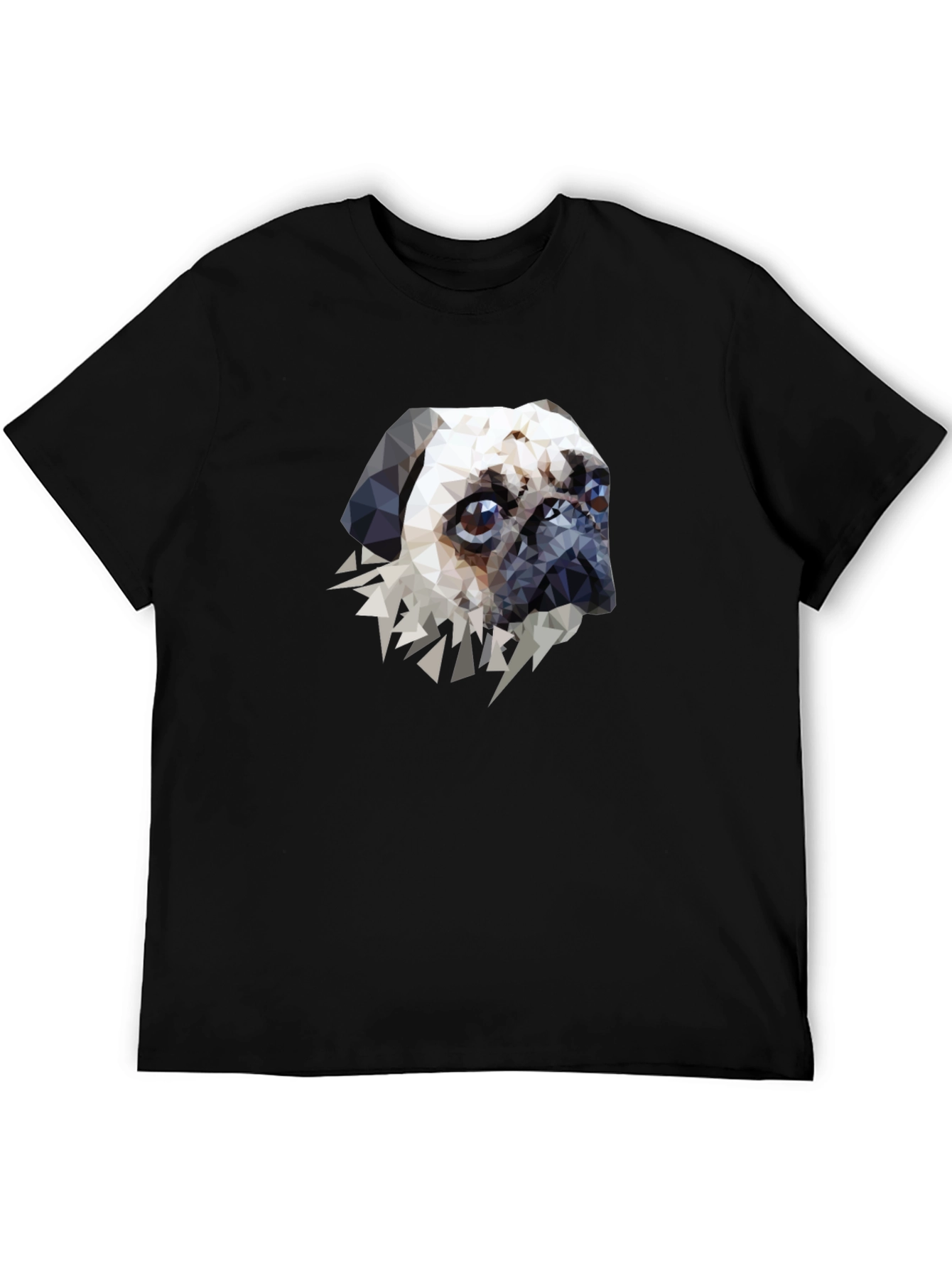 Geometric Pug Graphic Tee - Stylish Pet Lovers T-Shirt