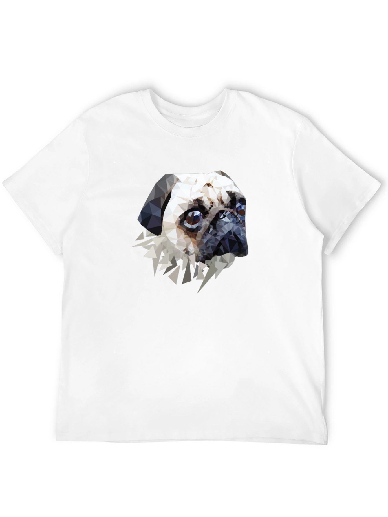 Geometric Pug Graphic Tee - Stylish Pet Lovers T-Shirt