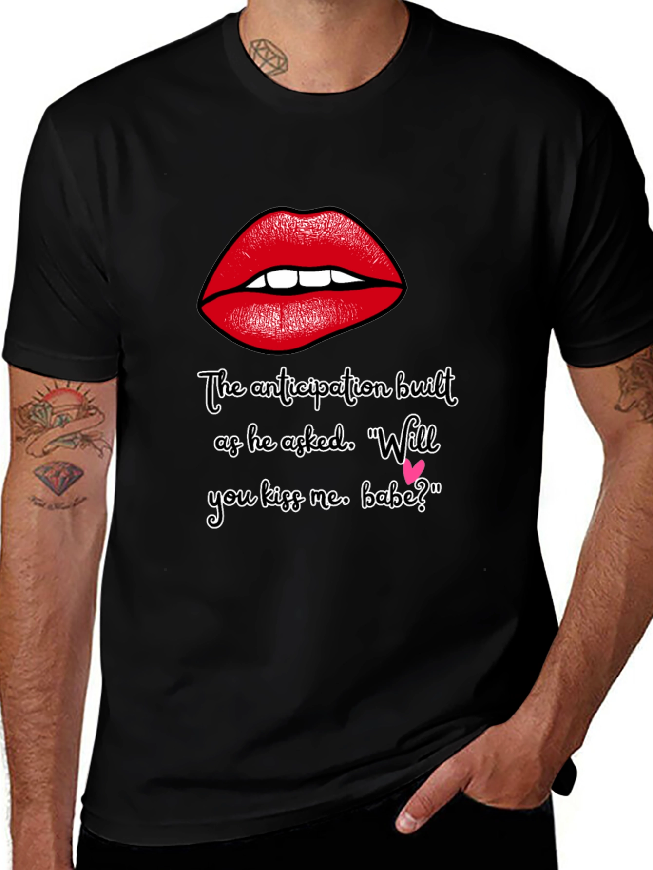 Flirty Lips T-Shirt - Will You Kiss Me Babe?