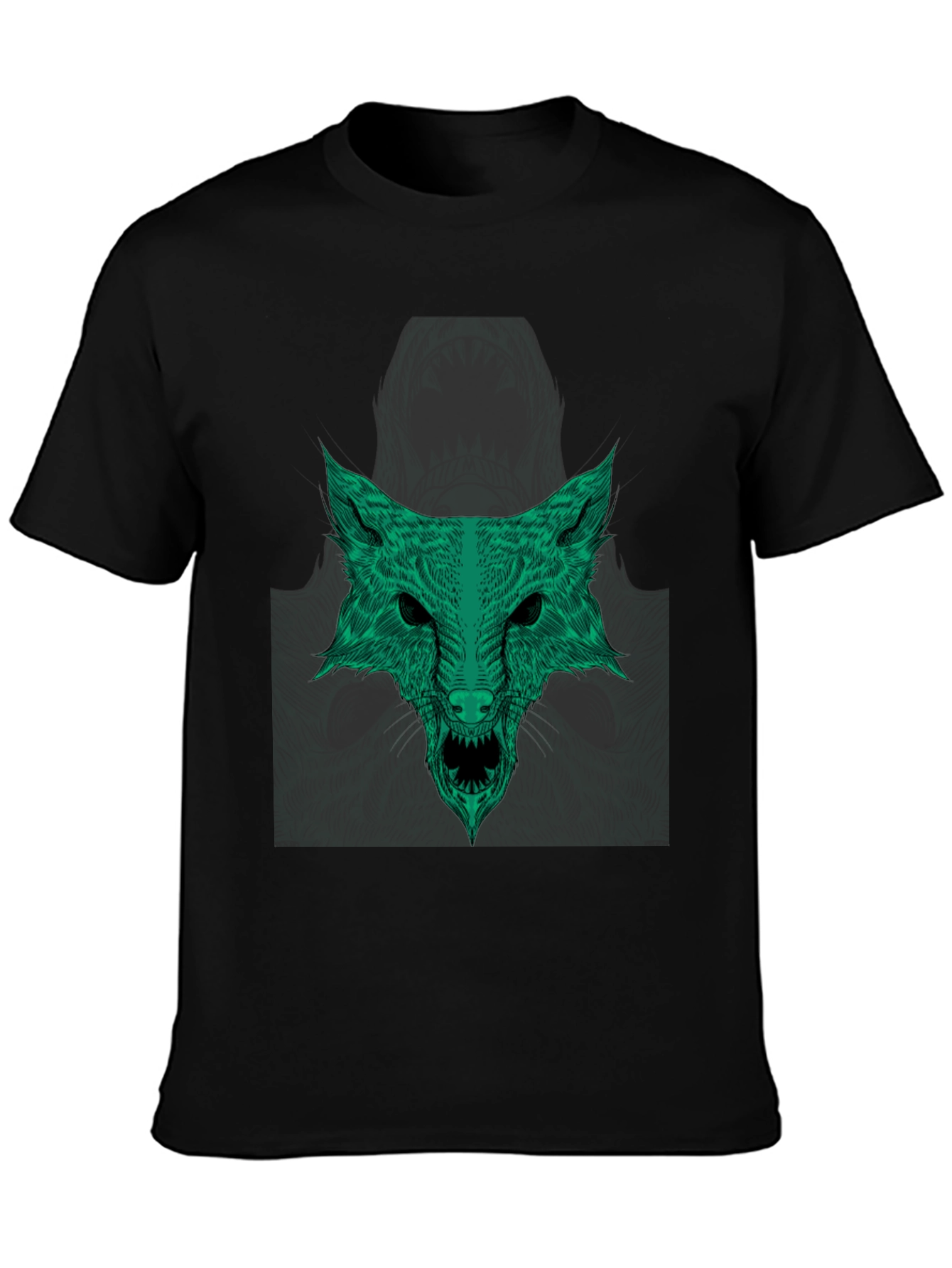 Green Wolf Graphic Tee - Stylish Mens T-Shirt