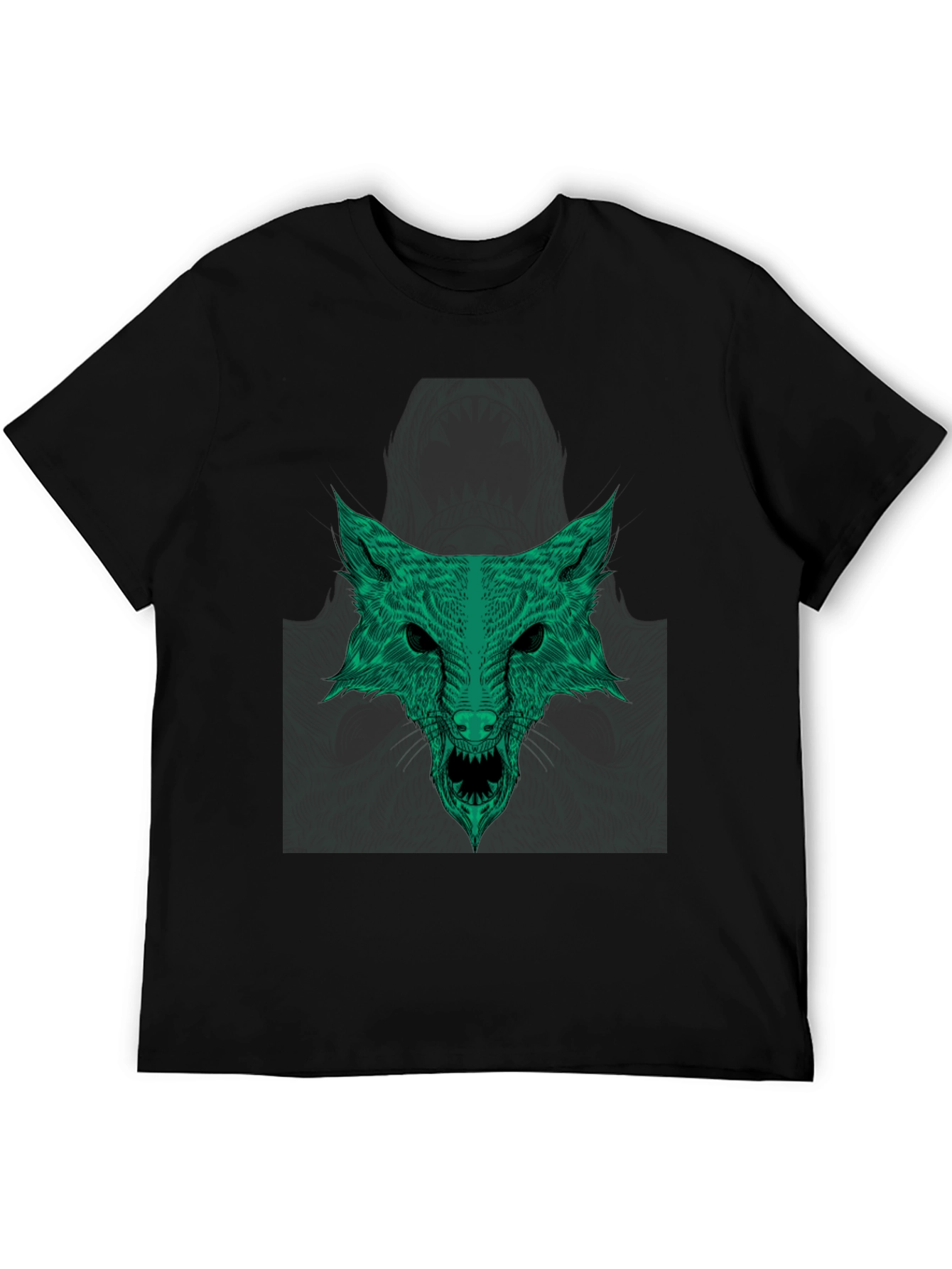 Green Wolf Graphic Tee - Stylish Mens T-Shirt