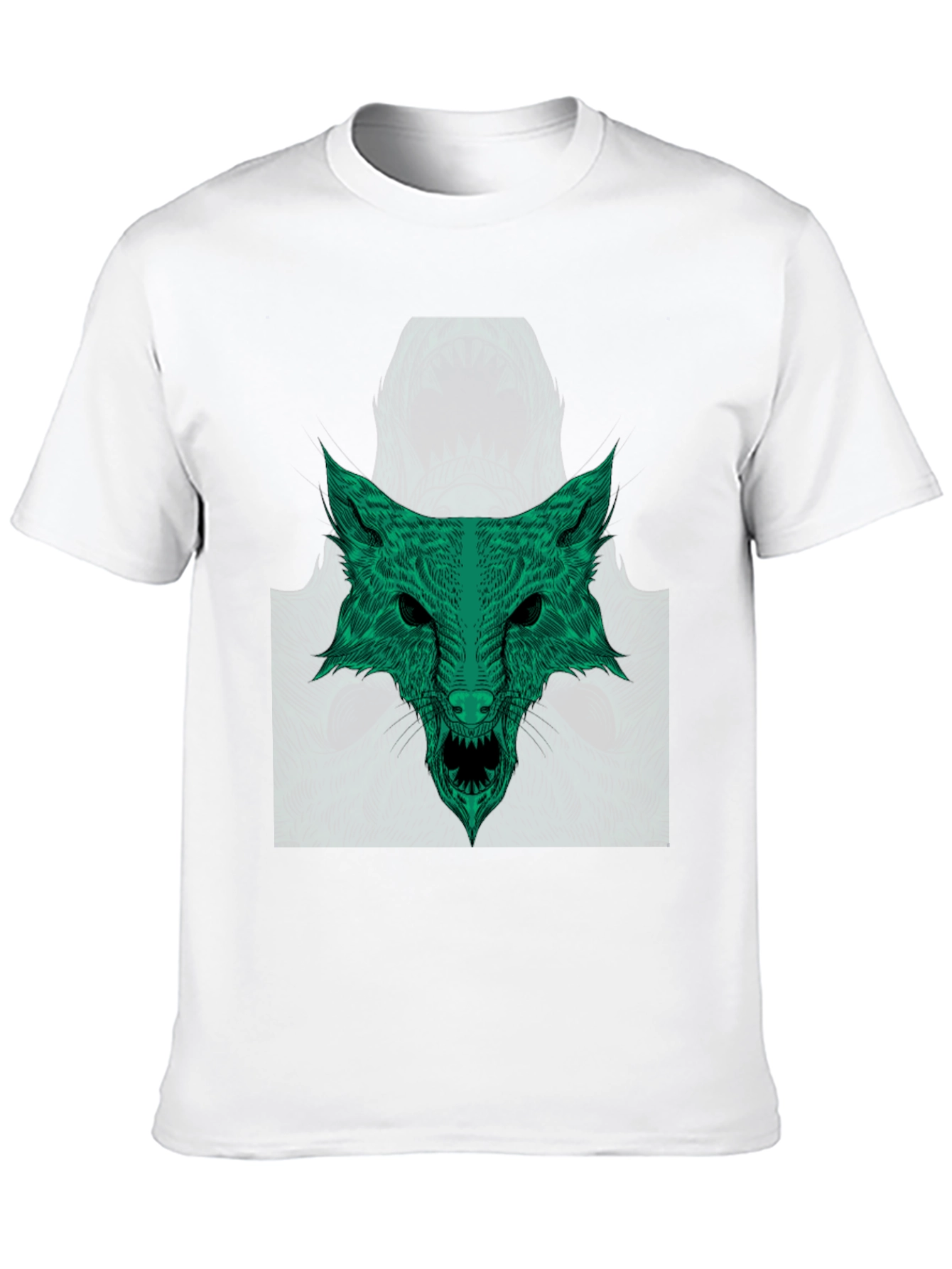Green Wolf Graphic Tee - Stylish Mens T-Shirt