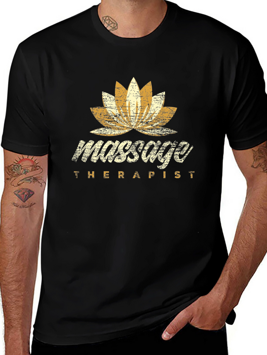 Massage Therapist Lotus Flower Graphic T-Shirt