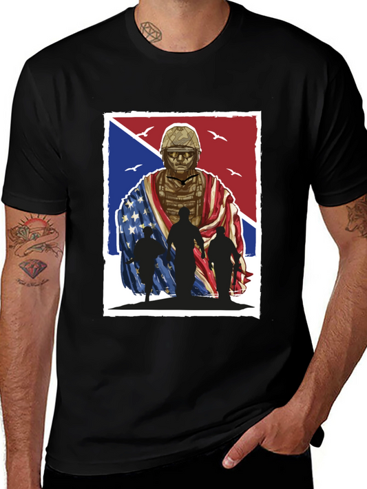 Patriotic Soldier Graphic T-Shirt - Memorial Day Apparel