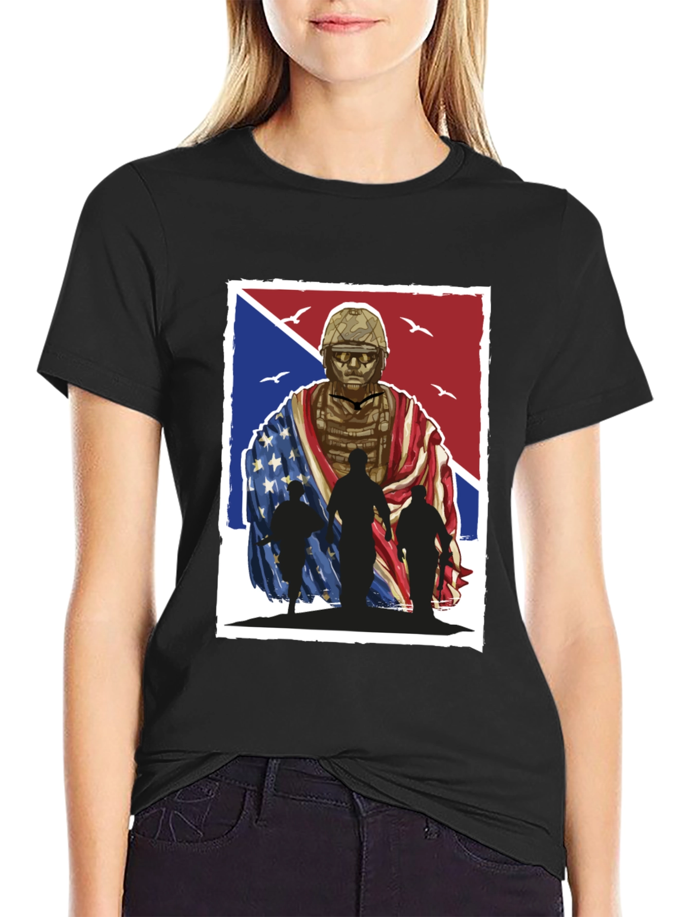 Patriotic Soldier Graphic T-Shirt - Memorial Day Apparel
