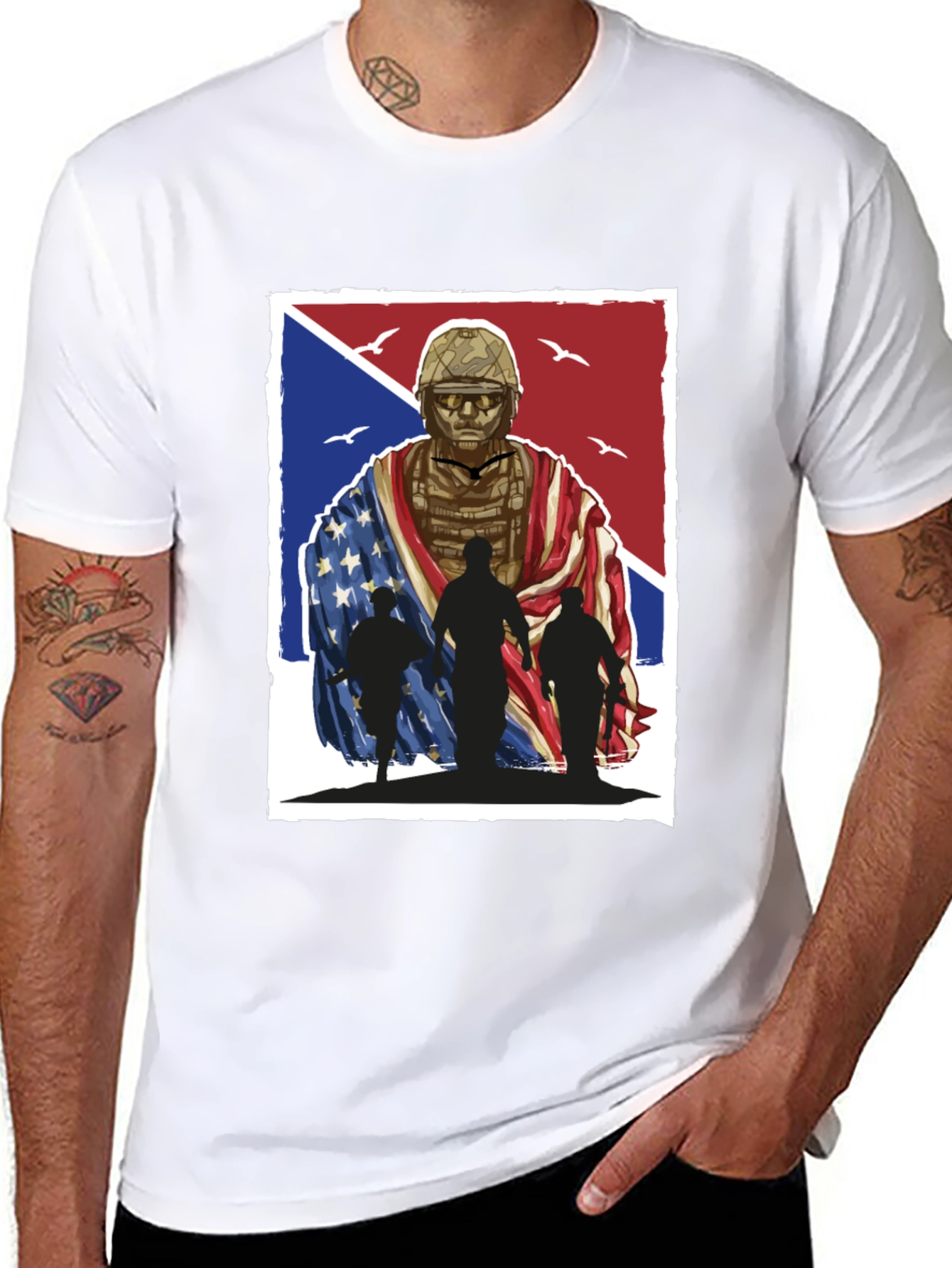 Patriotic Soldier Graphic T-Shirt - Memorial Day Apparel