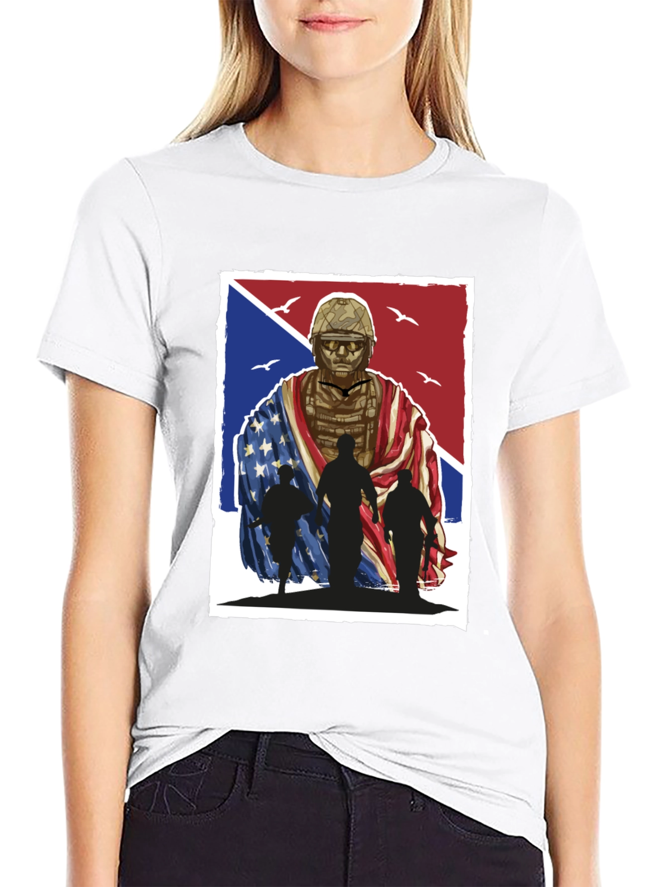 Patriotic Soldier Graphic T-Shirt - Memorial Day Apparel