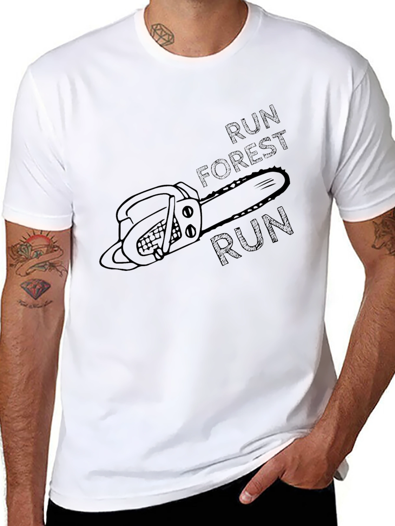 Run Forest Run Chainsaw T-Shirt