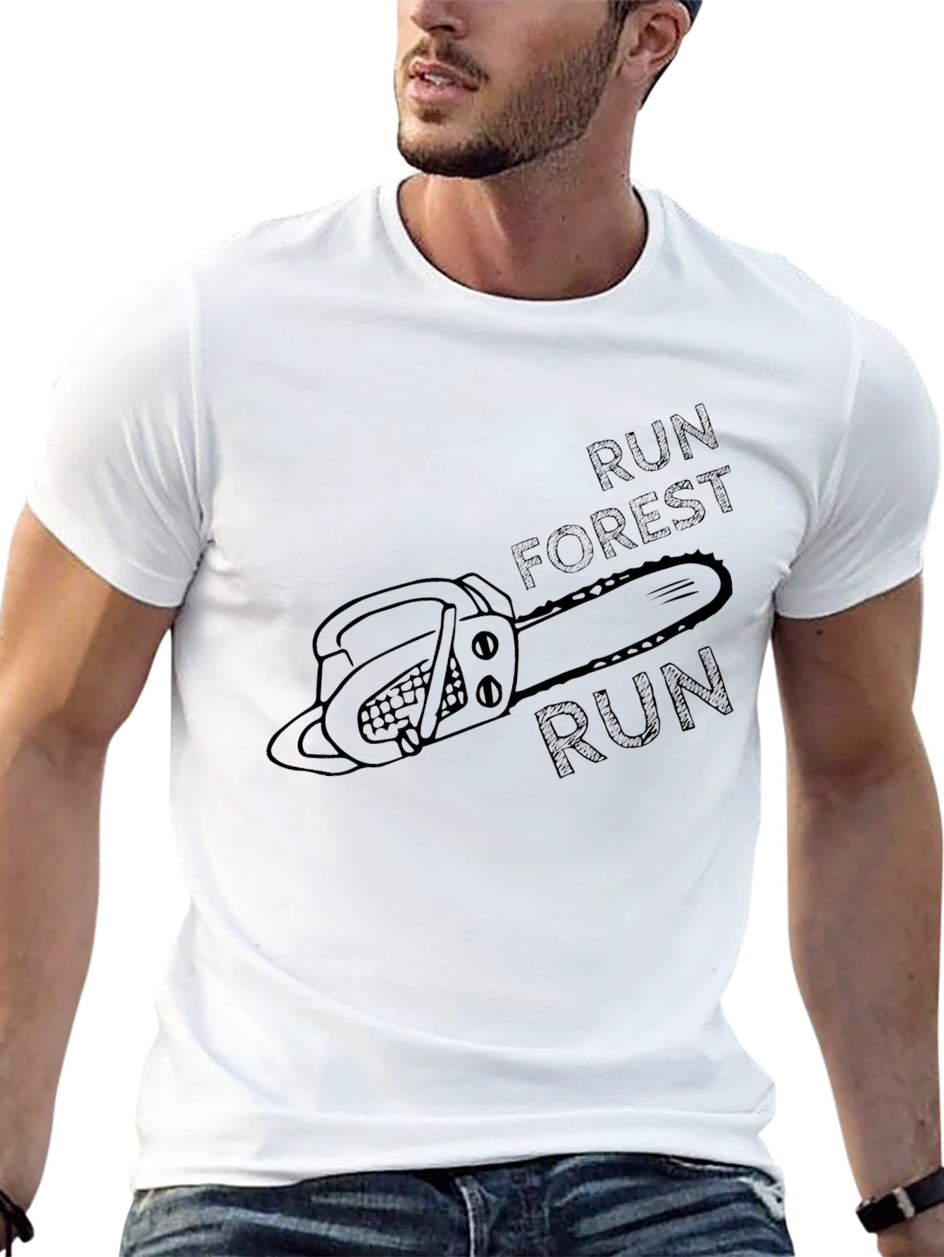 Run Forest Run Chainsaw T-Shirt