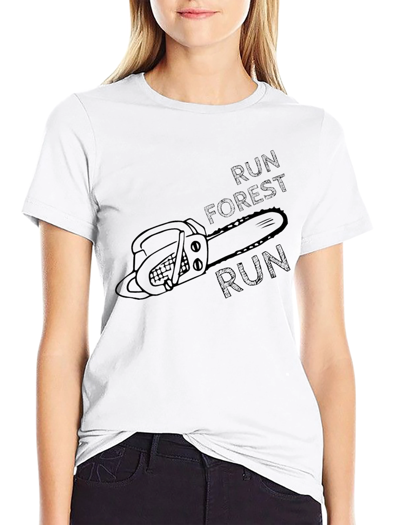Run Forest Run Chainsaw T-Shirt