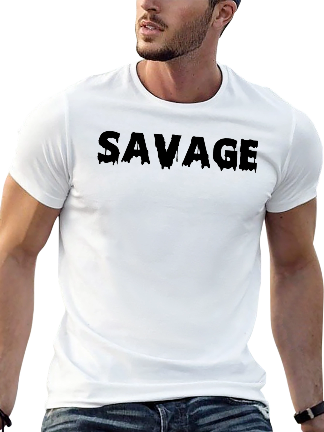 Savage Graphic Print Black T-Shirt for Men