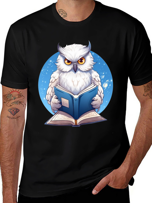 Owl Reading Book Graphic T-Shirt