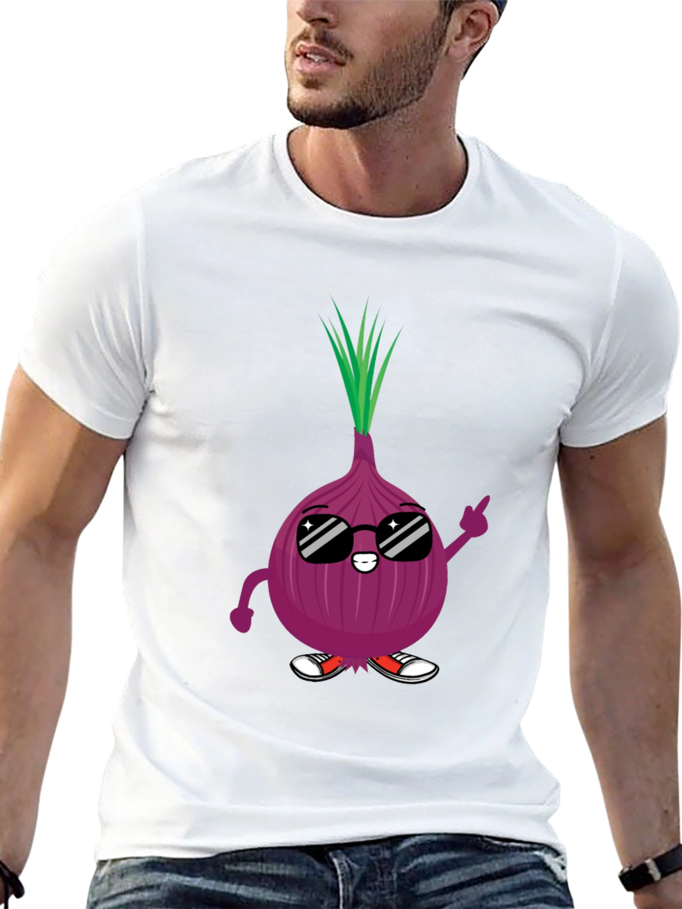Cool Onion Graphic T-Shirt - Black Cotton Tee