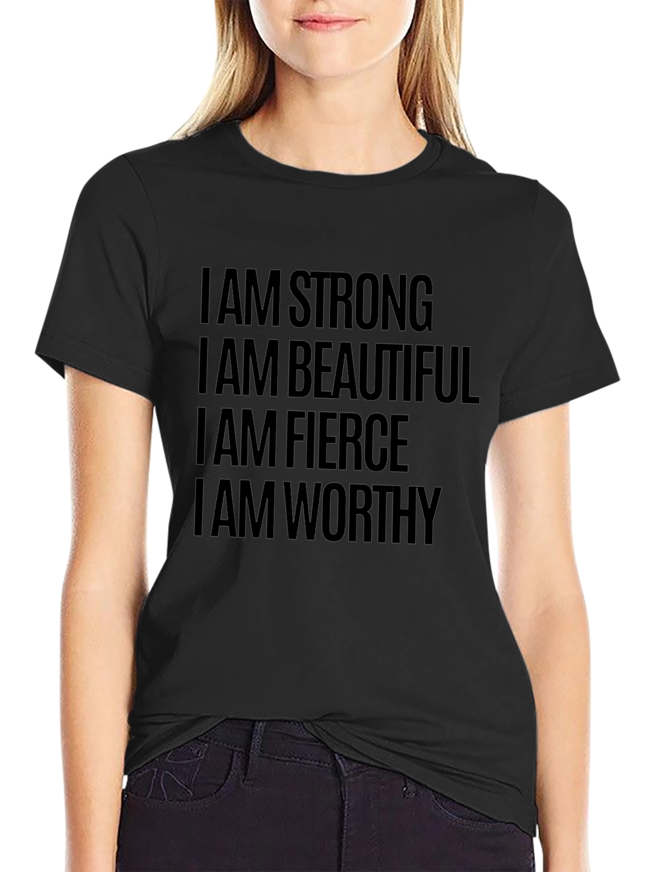 Empowering Affirmation Tee - Strong Beautiful Fierce Worthy