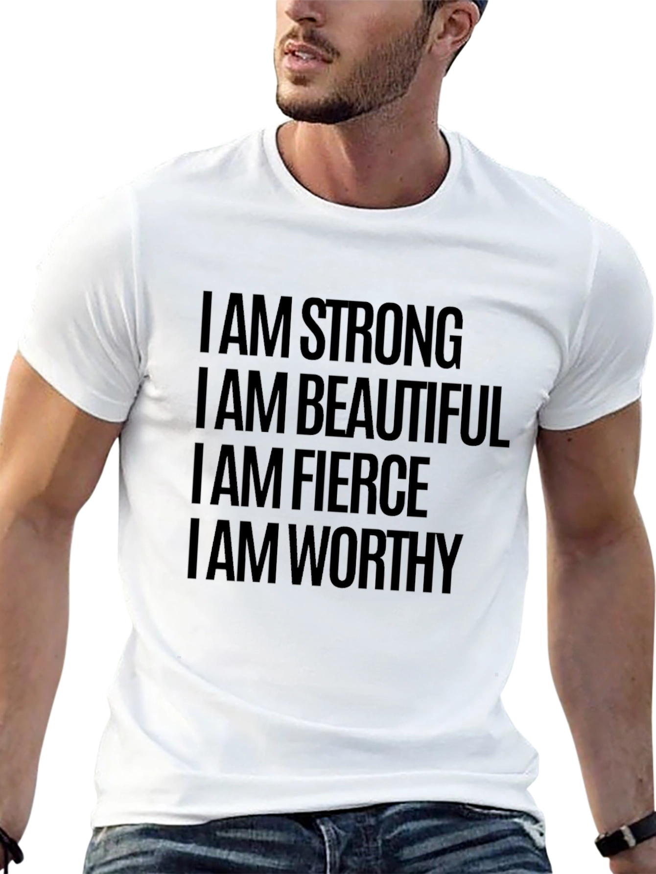 Empowering Affirmation Tee - Strong Beautiful Fierce Worthy