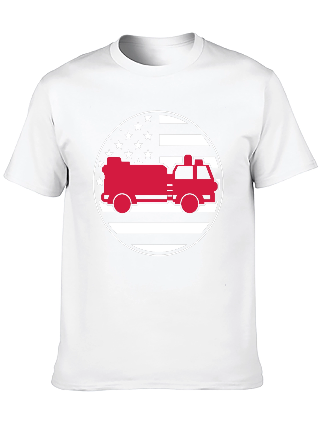 Fire Truck American Flag Graphic Tee