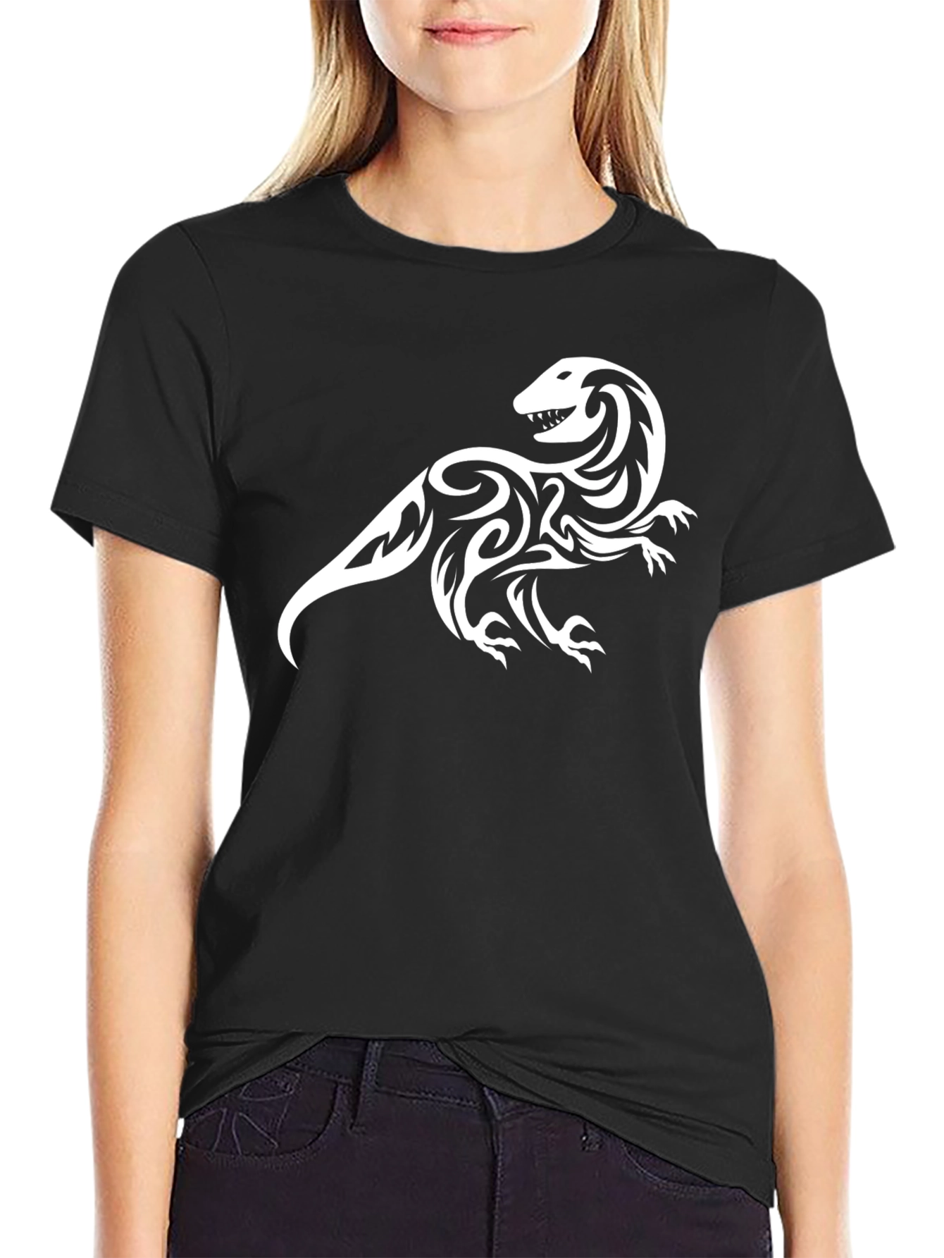 Tribal Otter Graphic Tee - Stylish Black T-Shirt