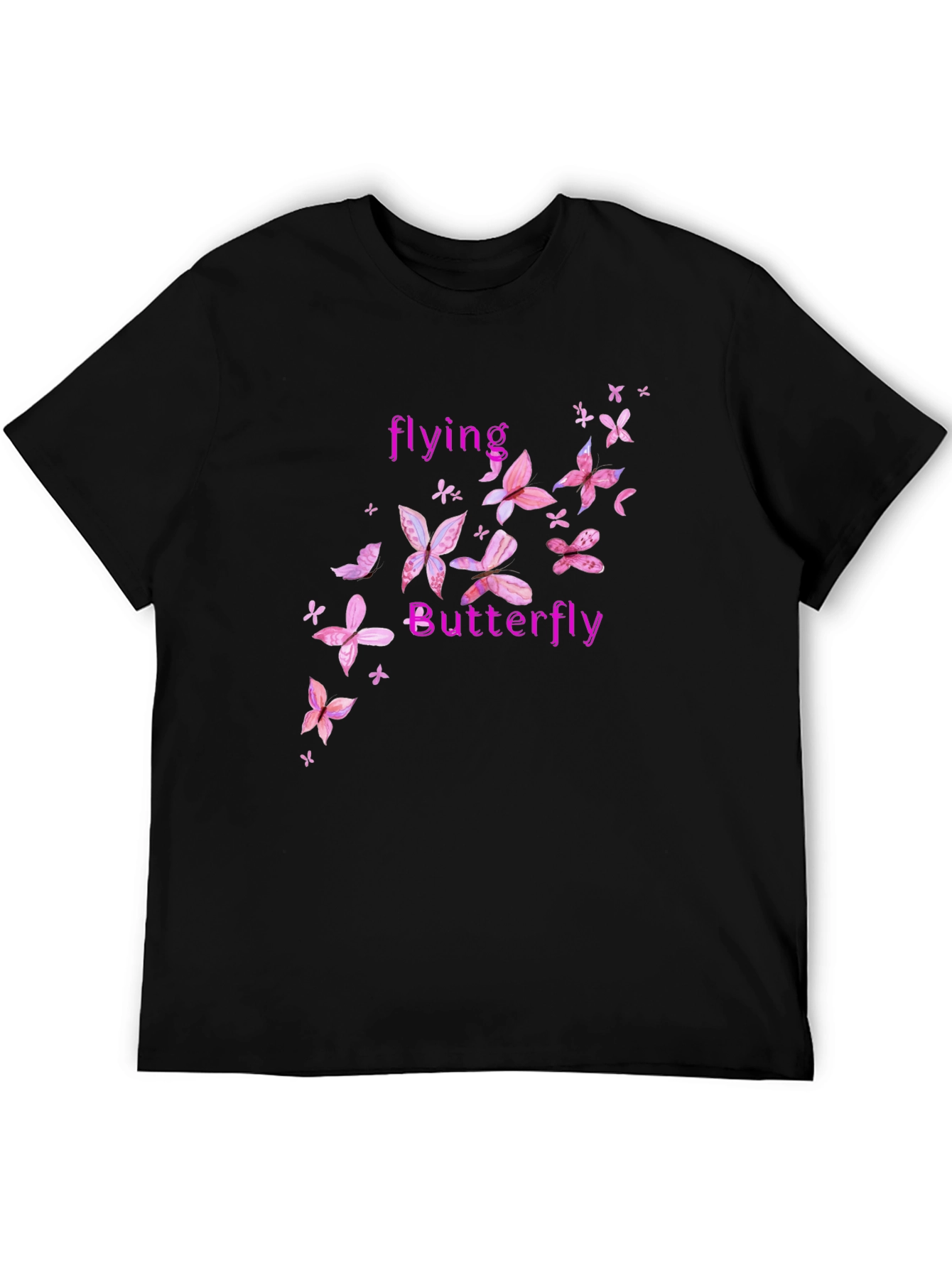 Butterfly Graphic Tee - Pink Floral Design