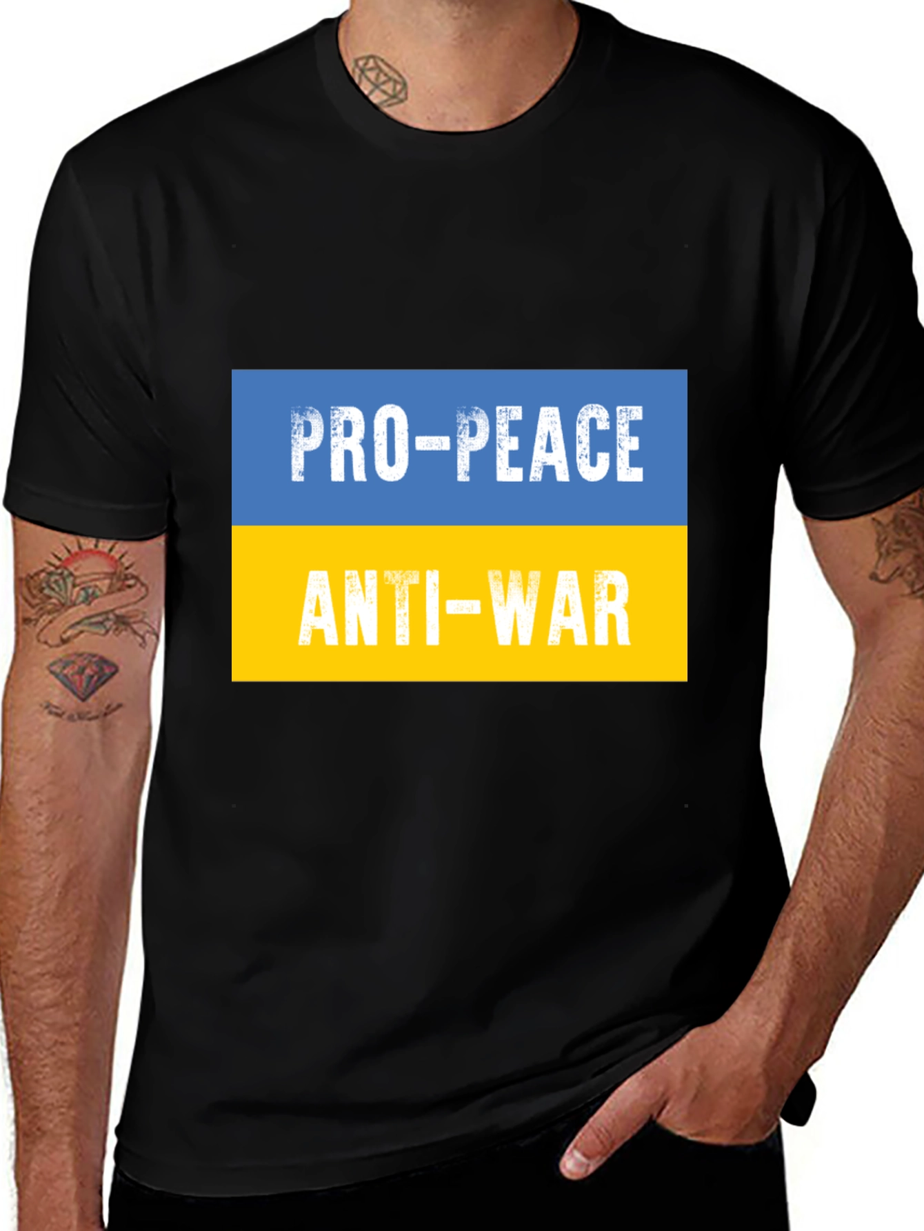 Pro-Peace Anti-War Ukraine Flag T-Shirt