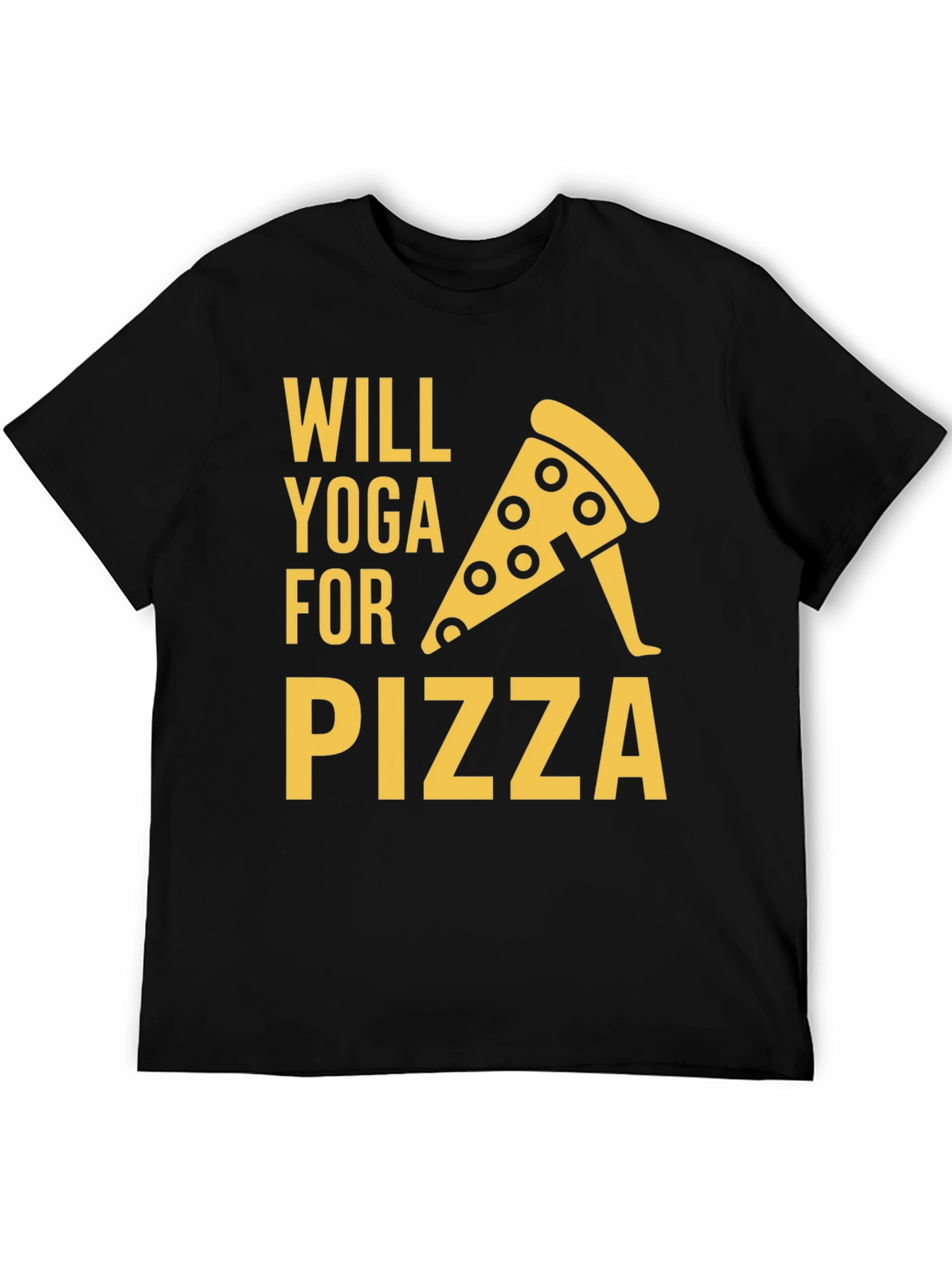 Will Yoga for Pizza Graphic Tee - Black