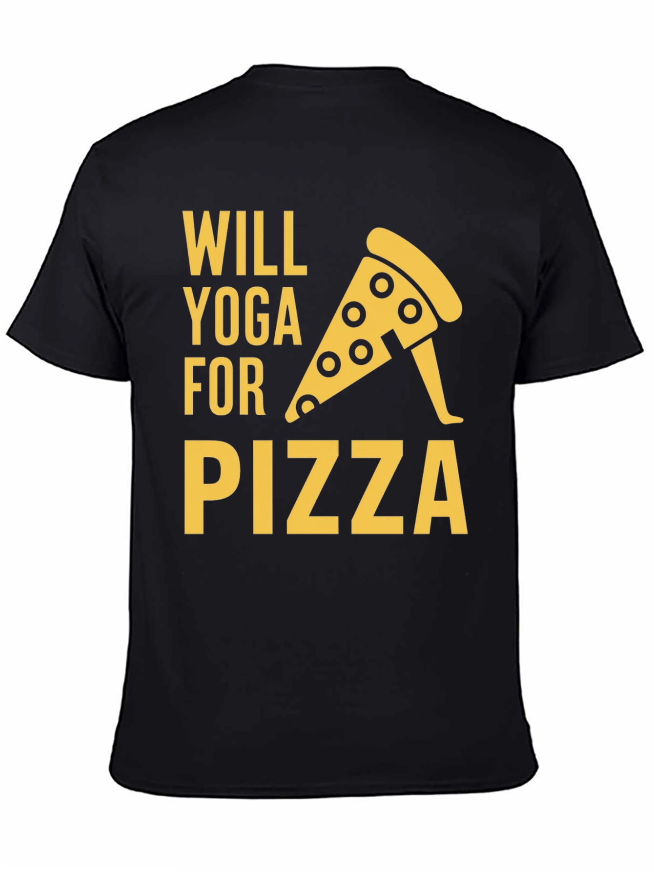 Will Yoga for Pizza Graphic Tee - Black