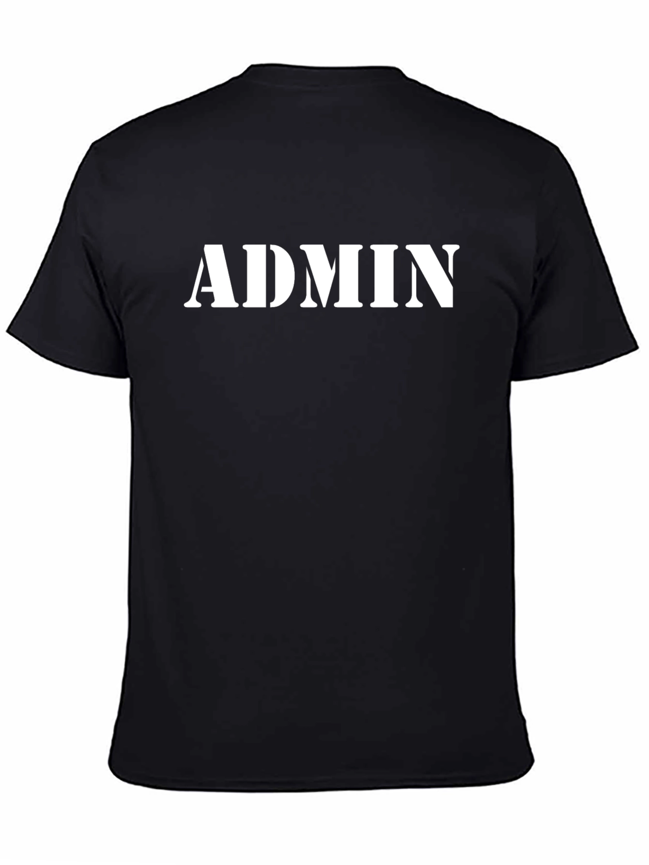 Admin Print Black Crewneck T-Shirt