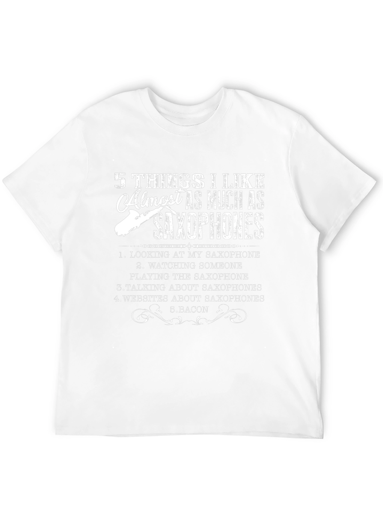 Saxophone Lover Black T-Shirt - 5 Things I Like