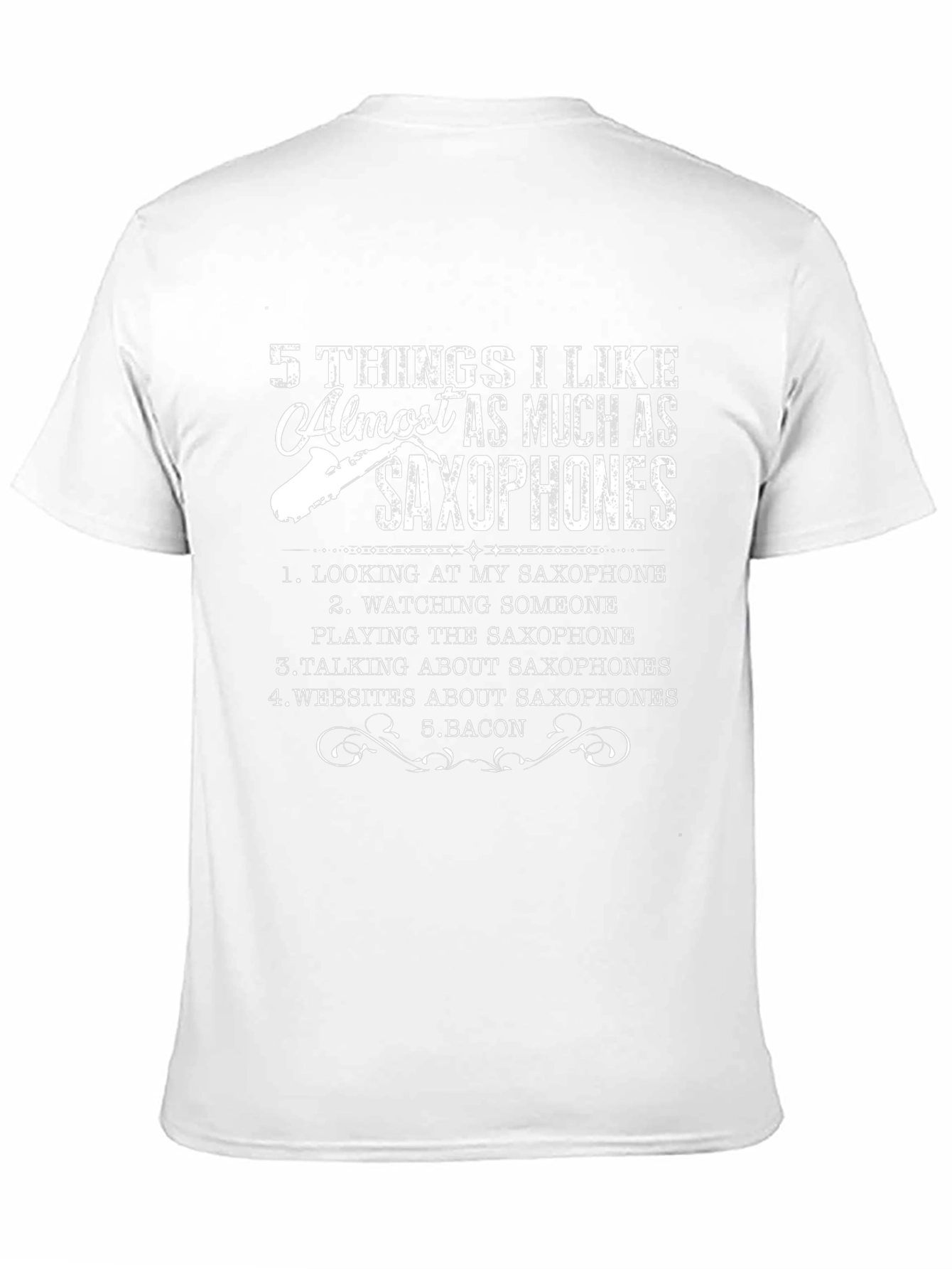 Saxophone Lover Black T-Shirt - 5 Things I Like