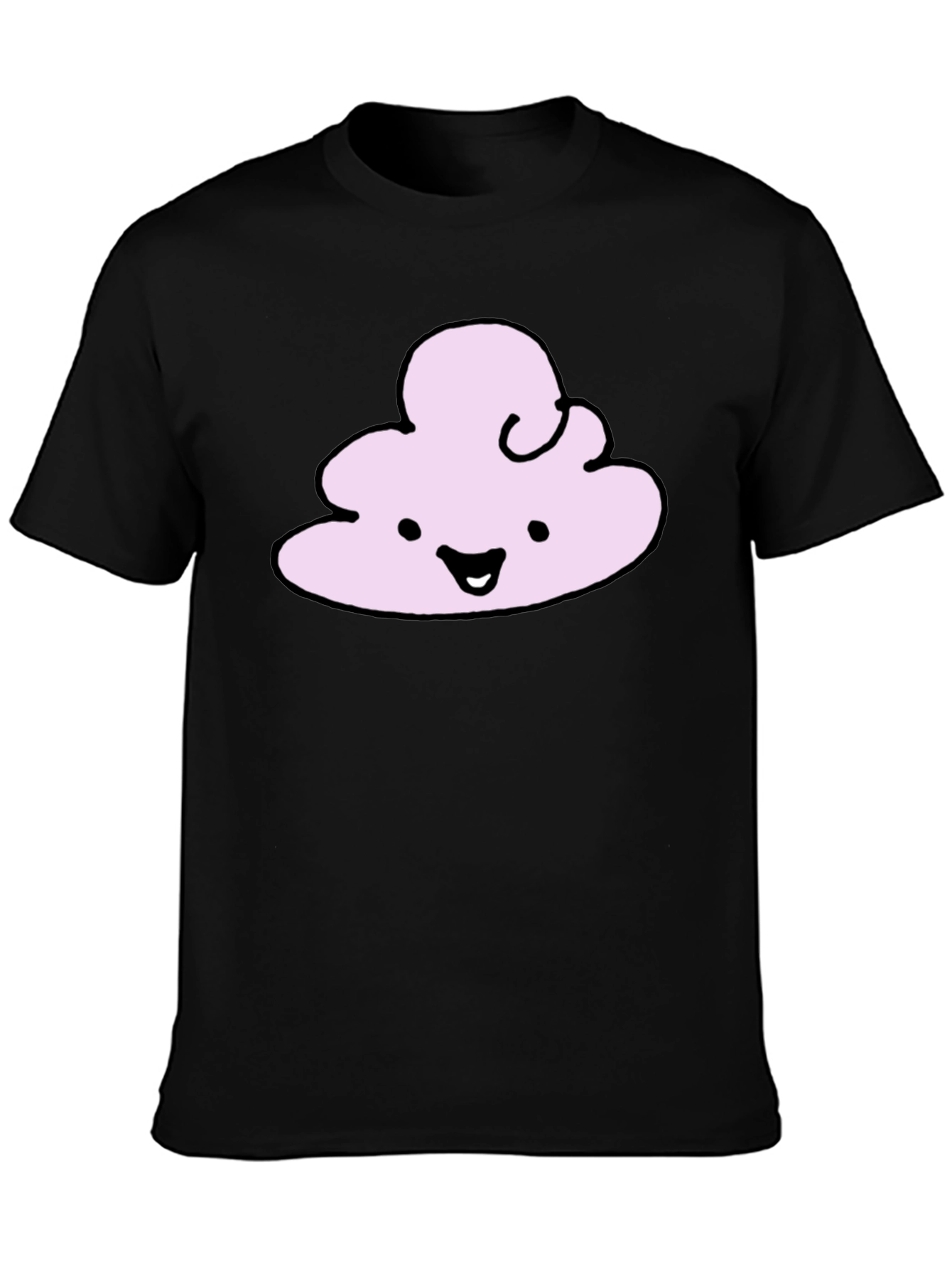 Cute Cloud Graphic T-Shirt - Black Cotton Tee