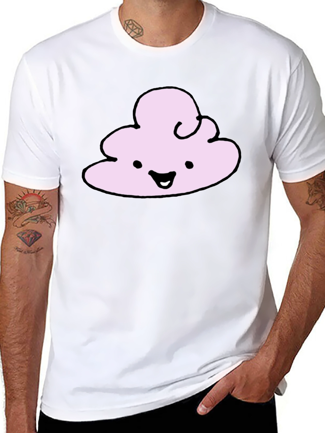 Cute Cloud Graphic T-Shirt - Black Cotton Tee