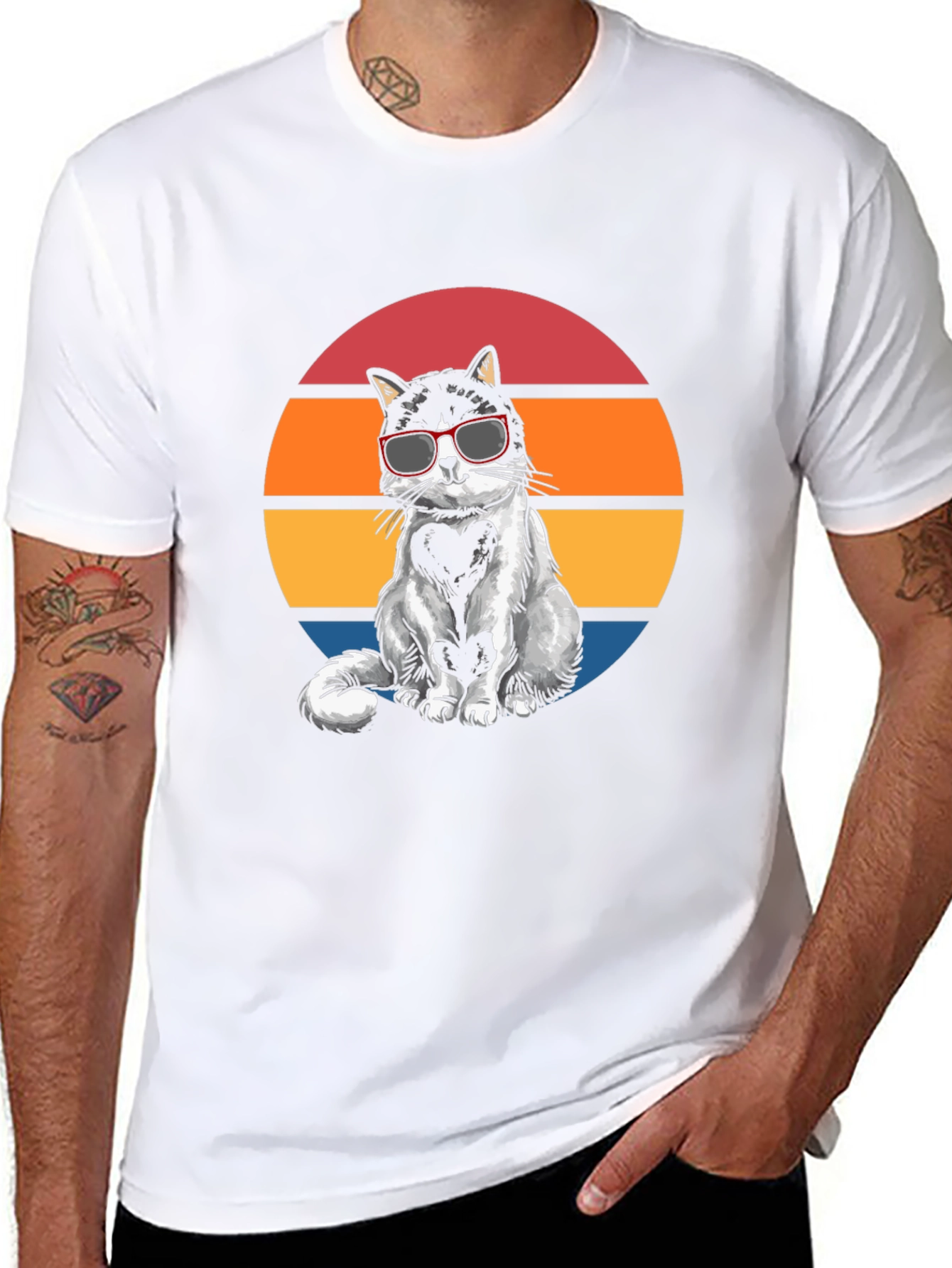 Cool Cat Sunset Graphic Tee