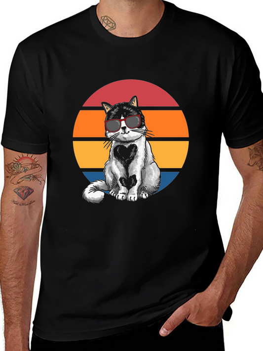 Cool Cat Sunset Graphic Tee