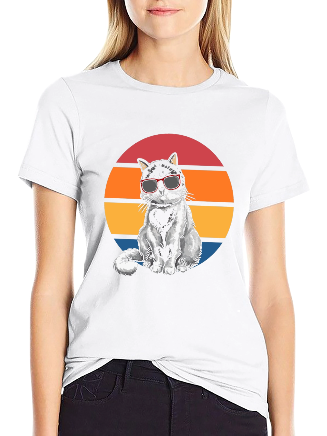 Cool Cat Sunset Graphic Tee