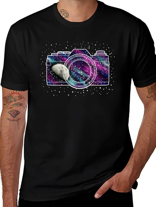 Galaxy Camera Black T-Shirt - Space Photographer Tee